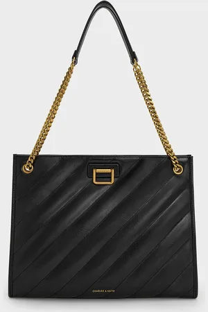 CHARLES & KEITH Neva Panelled Chain-Strap Tote Bag