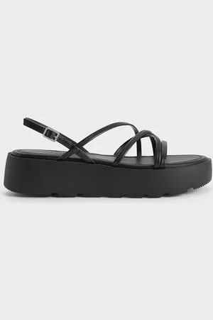 CHARLES & KEITH Strappy Ridged-Sole Flatform Sandals