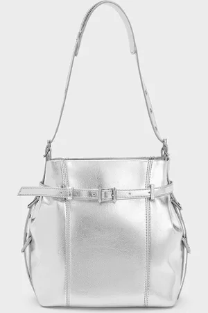 CHARLES & KEITH Bryna Metallic Belted Bucket Bag