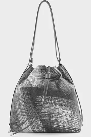 CHARLES & KEITH Neva Brushed Denim Two-Way Bucket Bag