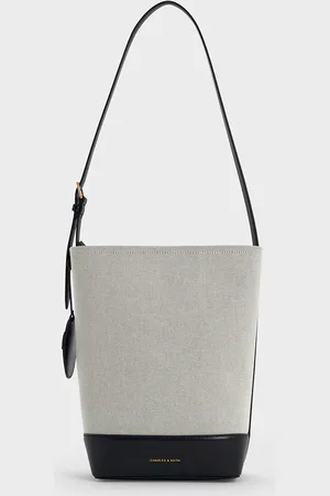 CHARLES & KEITH Enola Canvas Elongated Bucket Bag