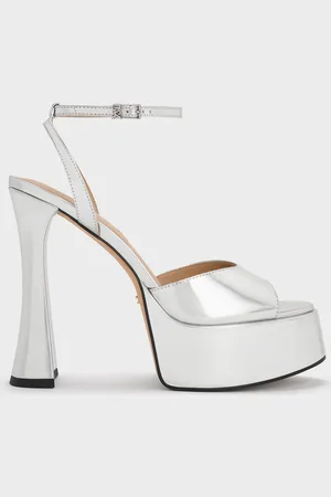 CHARLES & KEITH Michelle Metallic Leather Platform Sandals