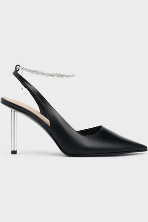 CHARLES & KEITH Crystal-Chain Ankle-Strap D