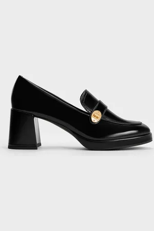 CHARLES & KEITH Hettie Metallic Accent Loafer Pumps
