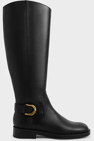 CHARLES & KEITH Gabine Leather Knee-High Boots