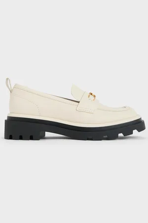 CHARLES & KEITH Gabine Leather Pull-Tab Loafers