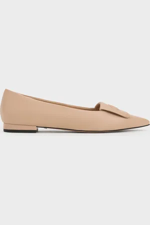 CHARLES & KEITH Leather Pointed-Toe Flats