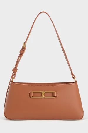 CHARLES & KEITH Gabine Leather Trapeze Shoulder Bag
