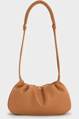 CHARLES & KEITH Lorelai Ruched Knotted-Strap Shoulder Bag