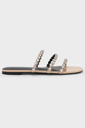 CHARLES & KEITH Crystal-Embellished Triple-Strap Sandals