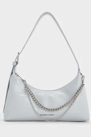 CHARLES & KEITH Atwood Chain-Embellished Shoulder Bag
