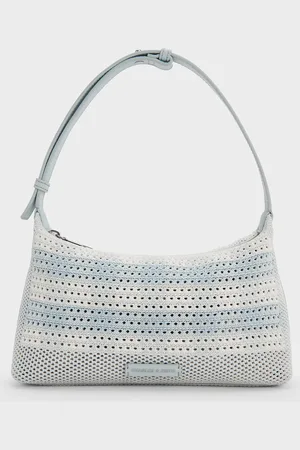 CHARLES & KEITH Ida Checkered Knitted Shoulder Bag