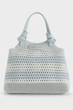 CHARLES & KEITH Ida Checkered Knotted Handle Tote Bag​