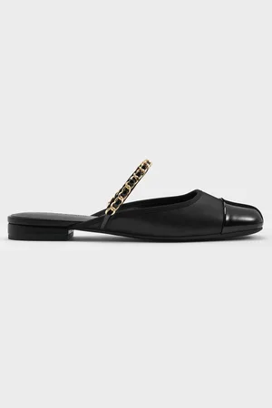 CHARLES & KEITH Patent Chain-Strap Mules