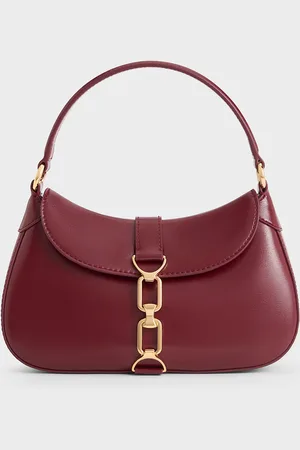 CHARLES & KEITH Agatha Chain-Accent Hobo Bag