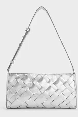 CHARLES & KEITH Ivette Metallic Woven Elongated Shoulder Bag