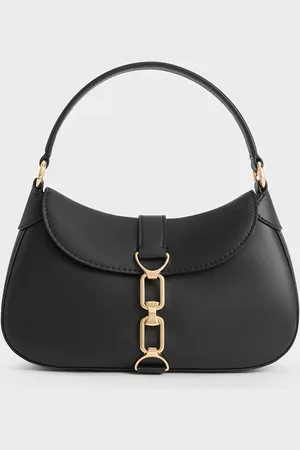CHARLES & KEITH Agatha Chain-Accent Hobo Bag