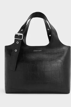 CHARLES & KEITH Liv Croc-Effect Tote Bag