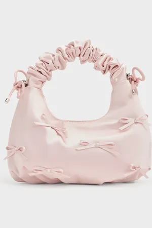 CHARLES & KEITH Satin Bow Ruched-Handle Bag