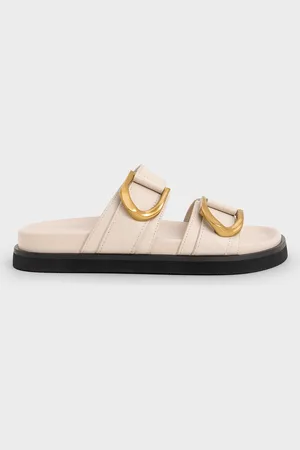 CHARLES & KEITH Gabine Buckled Leather Slides
