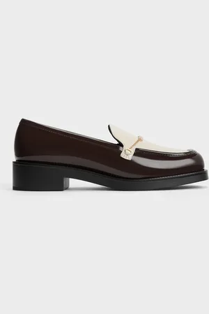 CHARLES & KEITH Lexie Two-Tone Metallic-Accent Loafers