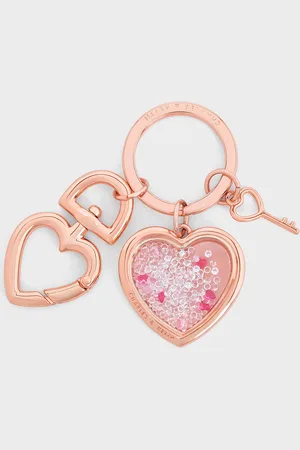CHARLES & KEITH Heart Lock Crystal Keychain