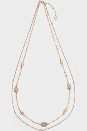 CHARLES & KEITH Aine Crystal Double-Chain Necklace