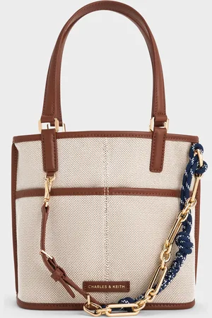 CHARLES & KEITH Addison Canvas Knotted-Rope Double-Handle Tote Bag
