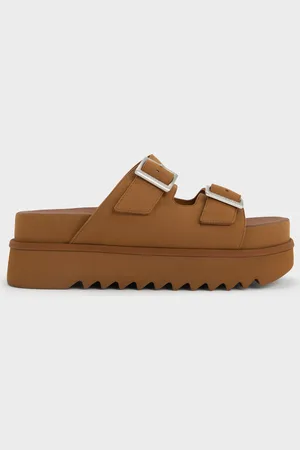 CHARLES & KEITH Buckled Double-Strap Flatform Sandals