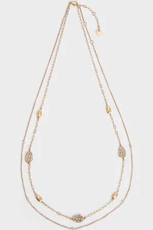 CHARLES & KEITH Aine Crystal Double-Chain Necklace