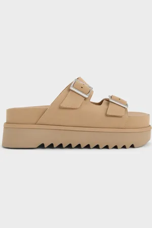 CHARLES & KEITH Buckled Double-Strap Flatform Sandals