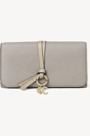 Chloé Alphabet wallet with flap in grained leather Size OneSize 100% Calf-skin leather