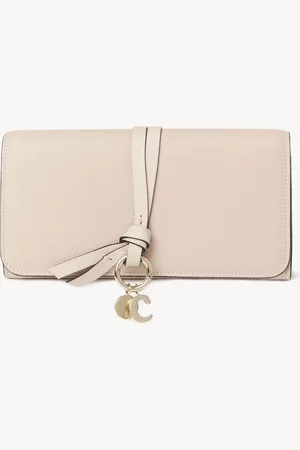 Chloé Alphabet wallet with flap in grained leather Size OneSize 100% Calf-skin leather