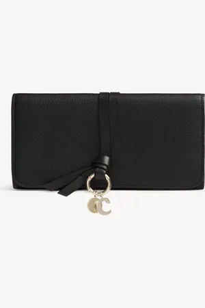 Chloé Alphabet wallet with flap in grained leather Size OneSize 100% Calf-skin leather
