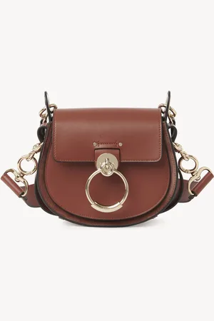Chloé Small Tess bag in shiny & suede leather Size OneSize 100% Calf-skin leather