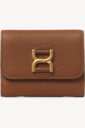 Chloé Small Marcie tri-fold in grained leather Size OneSize 100% Calf-skin leather