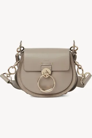 Chloé Small Tess bag in shiny & suede leather Size OneSize 100% Calf-skin leather