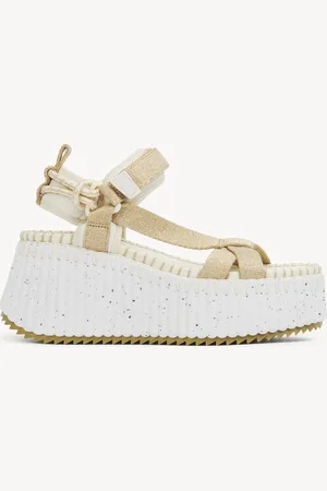 Chloé Nama wedge sandal Size 3 100% Polyester, Nylon, Rubber