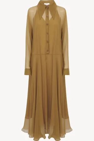 Chloé Fluid long shirt dress in silk mousseline Size 6 100% Silk, Pinctada Maxima, farmed, COO Australia