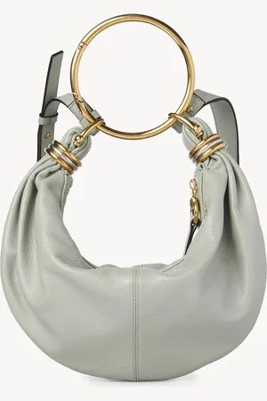 Chloé Small Bracelet hobo bag in grained leather Size OneSize 100% Calf-skin leather