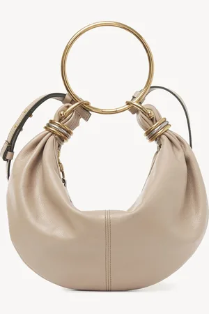 Chloé Small Bracelet hobo bag in grained leather Size OneSize 100% Calf-skin leather