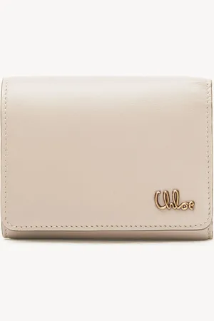 Chloé Small Chloé Iconic tri-fold with coin pocket in shiny leather Size OneSize 100% Calf-skin leather