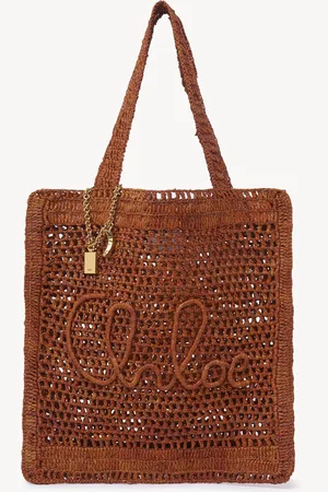 Chloé Summer Banana tote bag in raffia Size OneSize 100% Silk