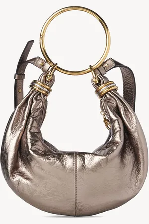 Chloé Small Bracelet Hobo bag in metallised leather Size OneSize 100% Calf-skin leather