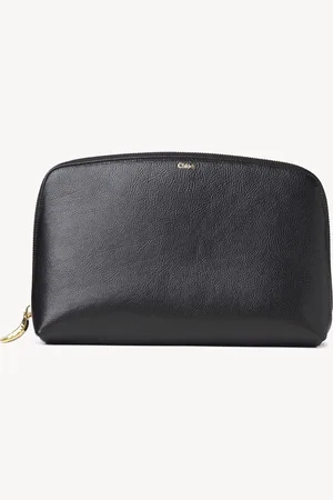 Chloé Large Banana cosmetic pouch in grained leather Size OneSize 100% Calf-skin leather