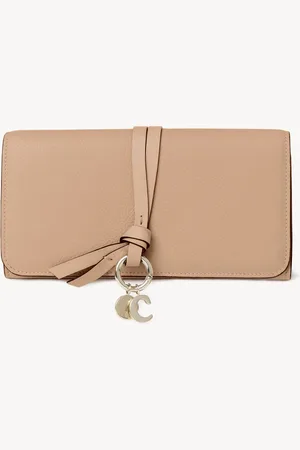 Chloé Alphabet wallet with flap in grained leather Size OneSize 100% Calf-skin leather