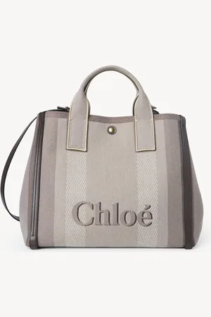 Chloé Chloé Carry tote bag in canvas Size OneSize 91% Cotton, 6% Polyester, 3% Textile fibres