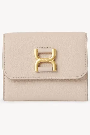 Chloé Small Marcie tri-fold in grained leather Size OneSize 100% Calf-skin leather