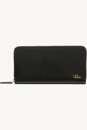 Chloé Chloé Iconic zipped long wallet in shiny leather Size OneSize 100% Calf-skin leather