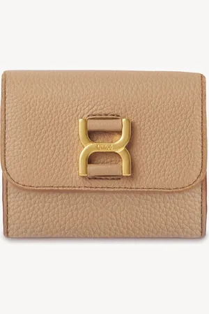 Chloé Small Marcie tri-fold in grained leather Size OneSize 100% Calf-skin leather